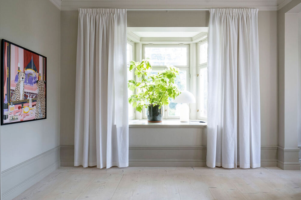 Tunn linnegardin, 55% Polyester 45% Linne- Trento