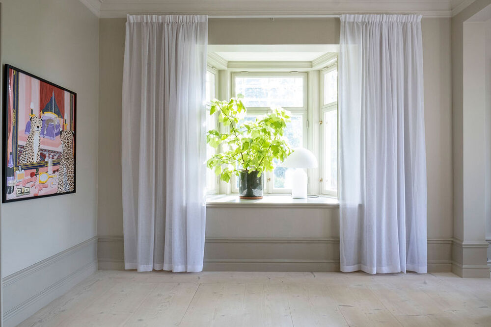 Tunn gardin 100 % återvunnet polyster-Furan
