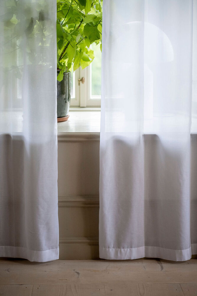 Halvtransparent gardin, 100 %Trevira CS -Nizza Mano Morbida